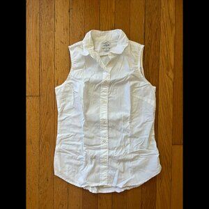 JCrew Sleeveless cotton poplin shirt in signature fit, XXS